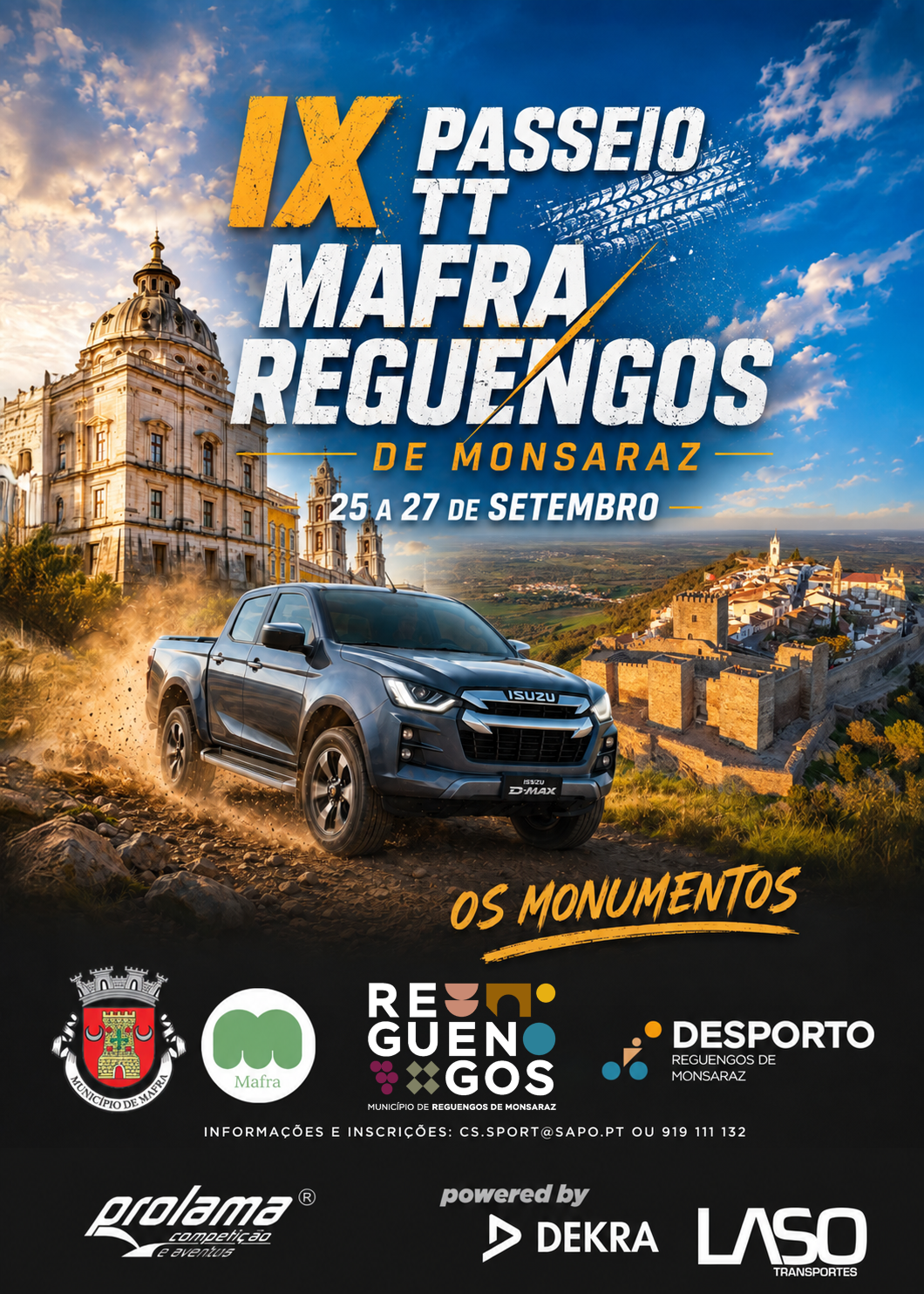 Cartaz oficial do IX Passeio TT Mafra / Reguengos de Monsaraz, Os Monumentos